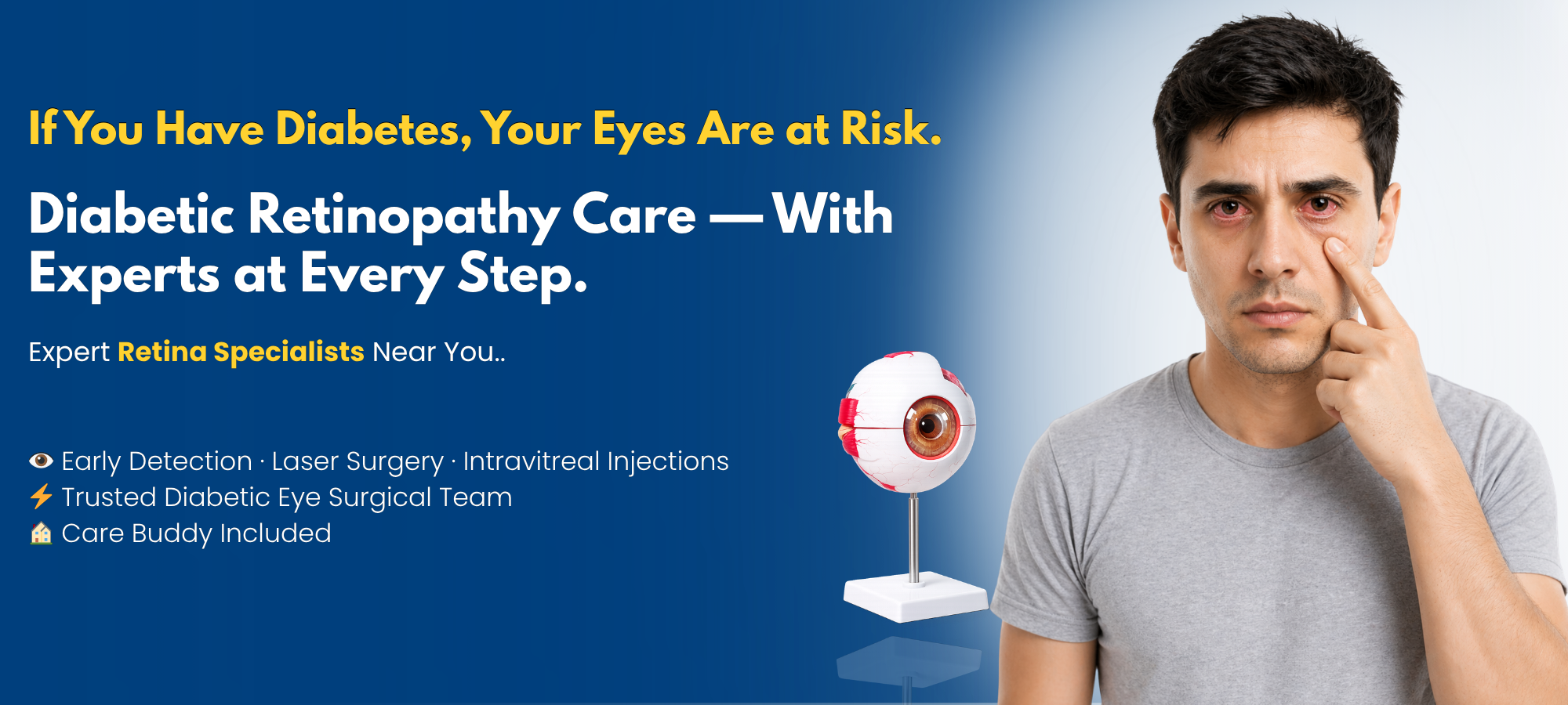 Diabetic retinopathy treatment in Hyderabad with retina specialists – eye damage risk due to diabetes