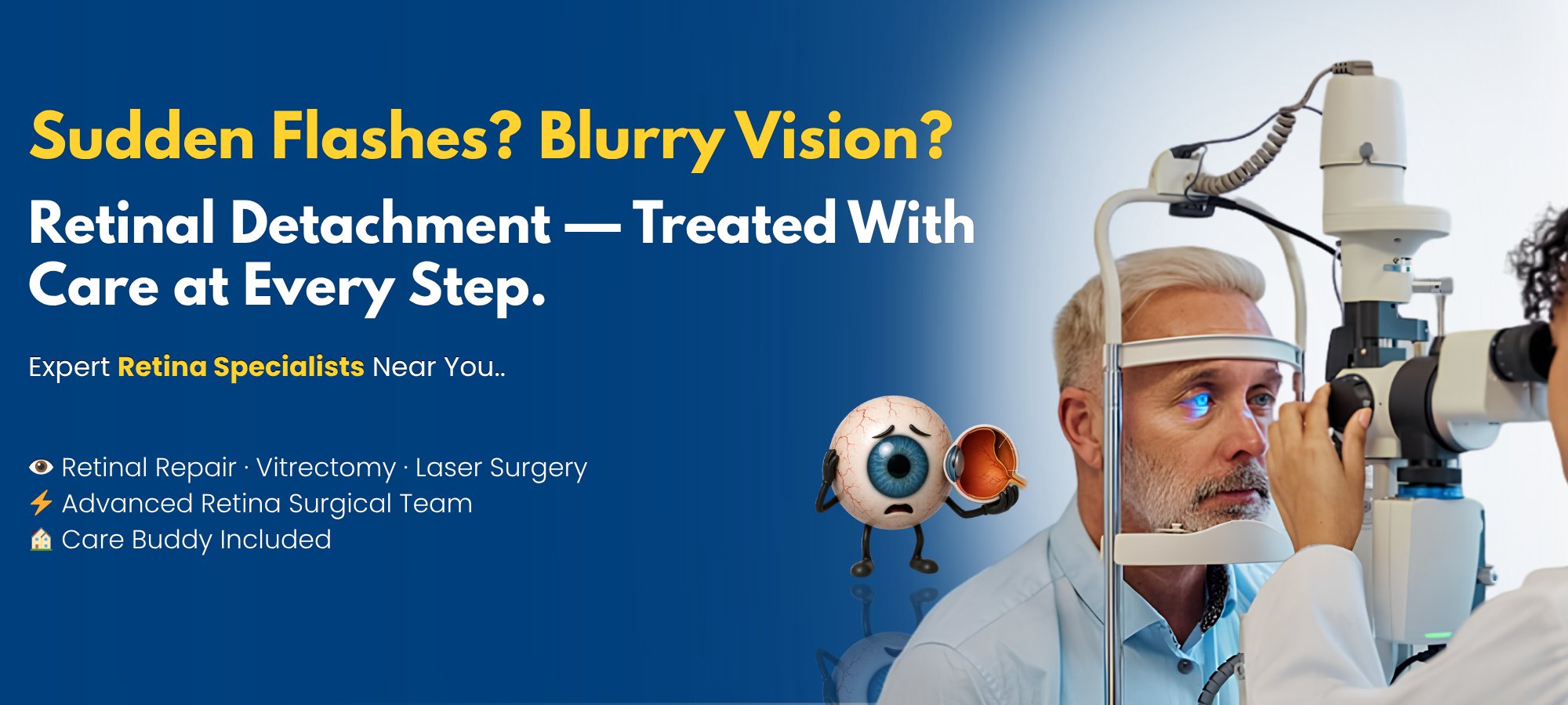 Retinal detachment surgery in Hyderabad with retina specialists for sudden vision loss