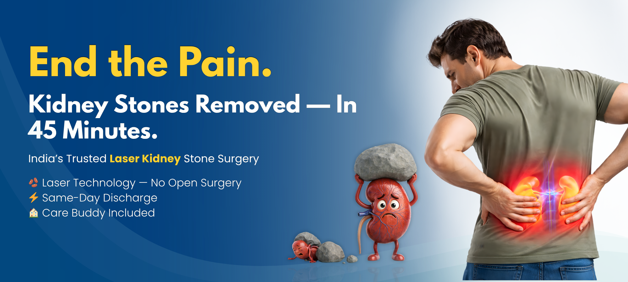 Kidney stone removal in Hyderabad – patient with back pain and laser kidney stone treatment