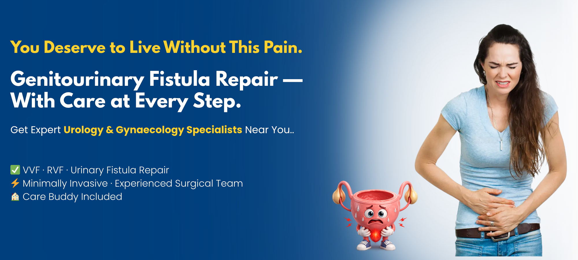 Genitourinary fistula repair in Hyderabad with urology and gynecology specialists for urinary leakage treatment