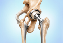 Hip replacement surgery in Hyderabad showing artificial hip implant and damaged joint replacement