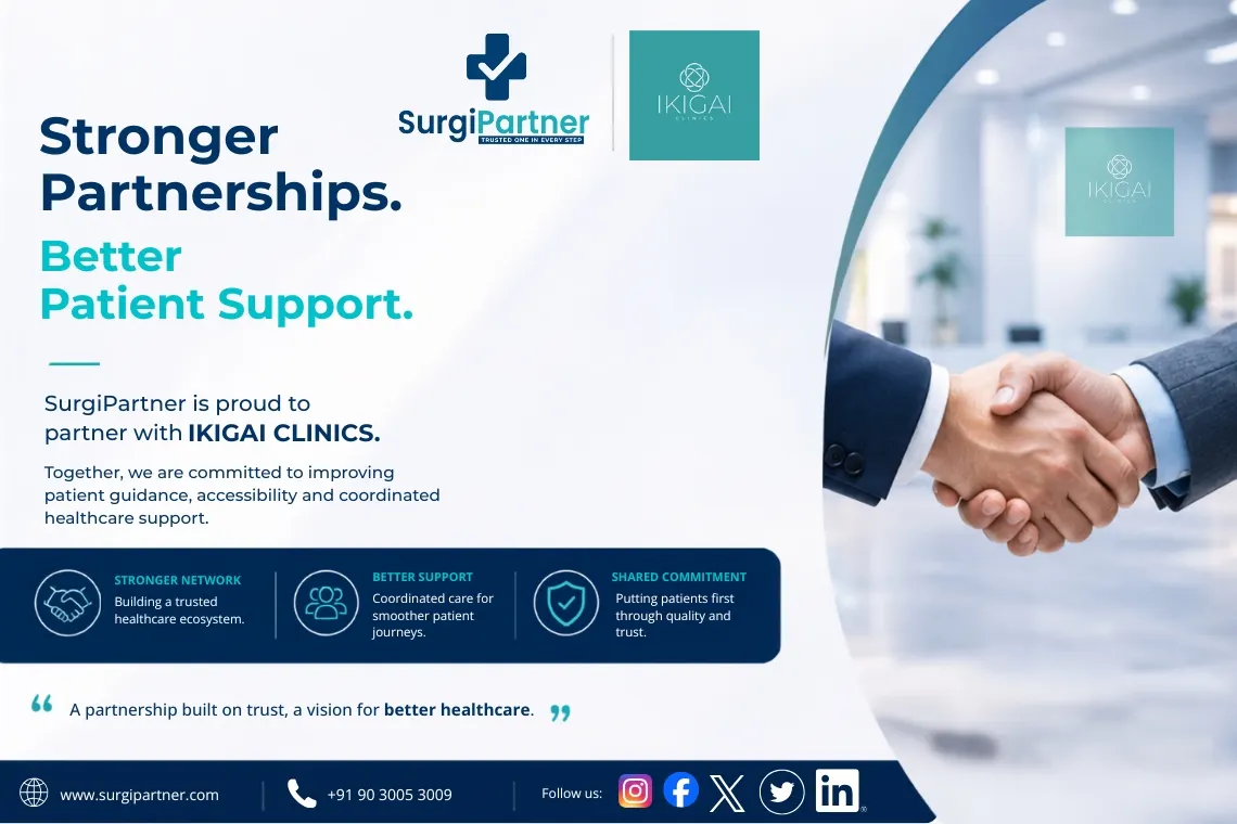 SurgiPartner and IKIGAI Clinics Hyderabad partnership for wellness-focused patient support and advanced day care procedures like laser piles treatment